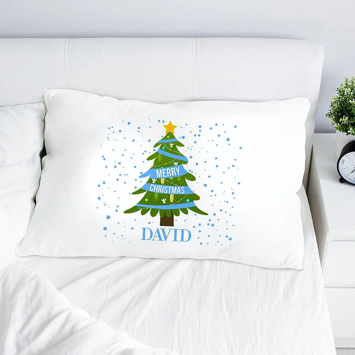 Blue Christmas Pillow Case