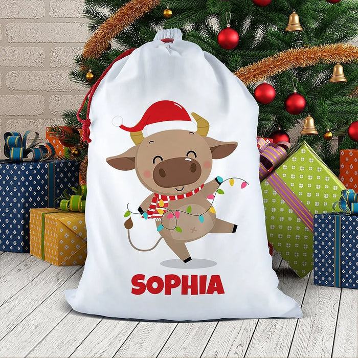 Cow Santa Sack