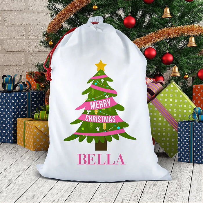 Pink Christmas Santa Sack