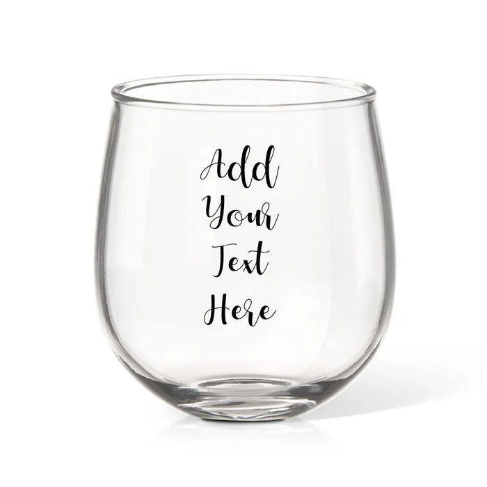 Add Your Own Message Coloured Stemless Wine Glass