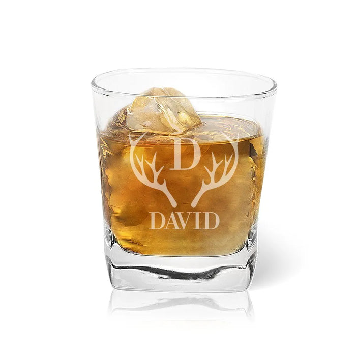 Antler Engraved Tumbler Glass