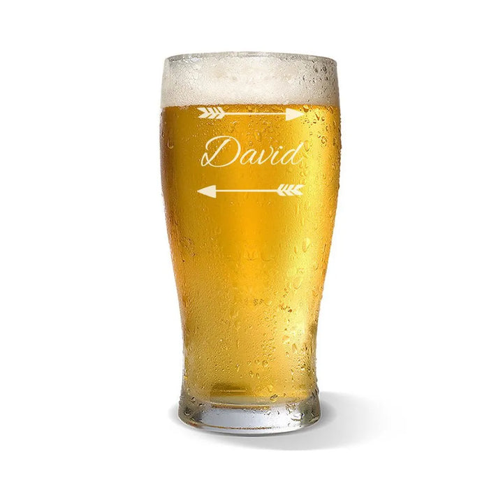 Arrow Engraved Standard Beer Glass