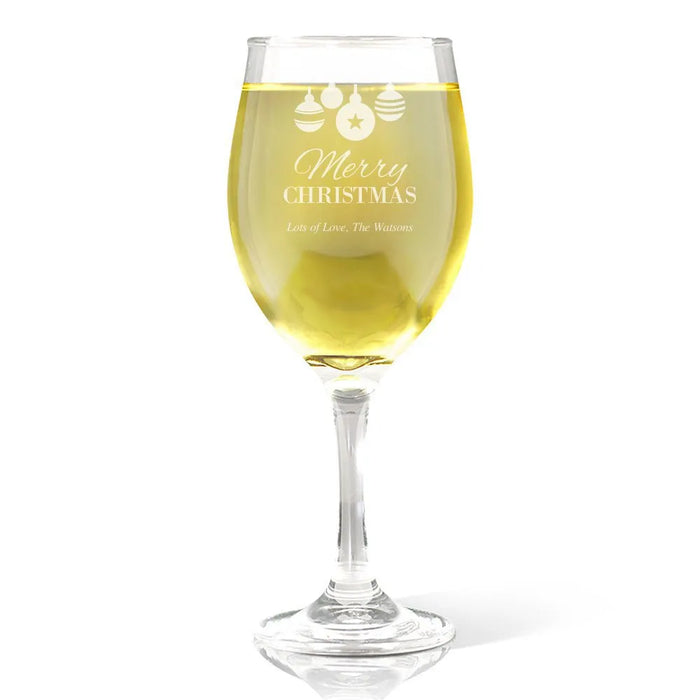 Bauble Engraved Wine Glass