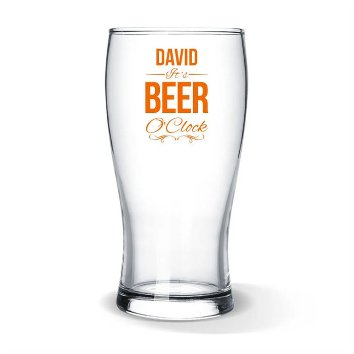 Beer O'Clock Coloured Standard Beer Glass