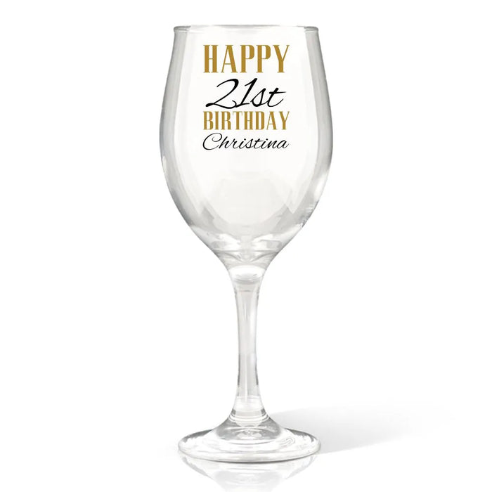 Birthday Coloured Wine Glass