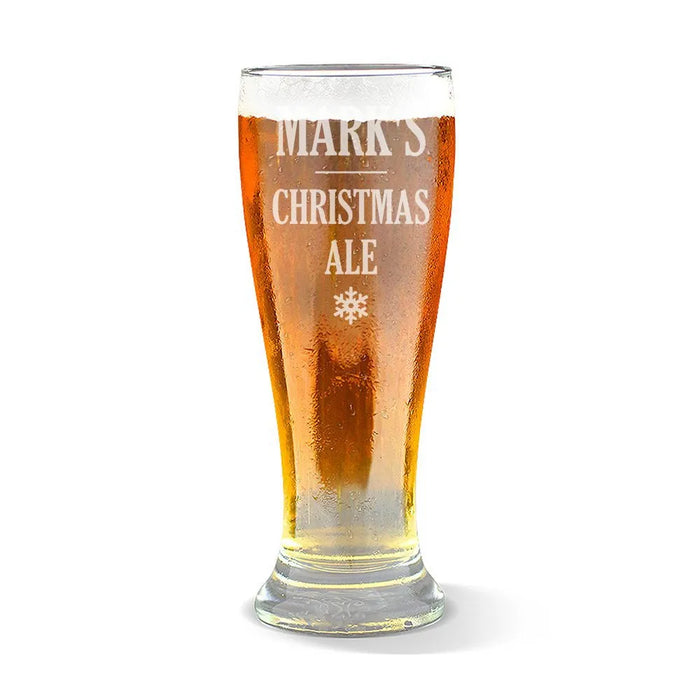 Christmas Ale Engraved Premium Beer Glass