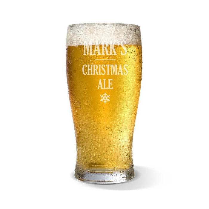 Christmas Ale Engraved Standard Beer Glass