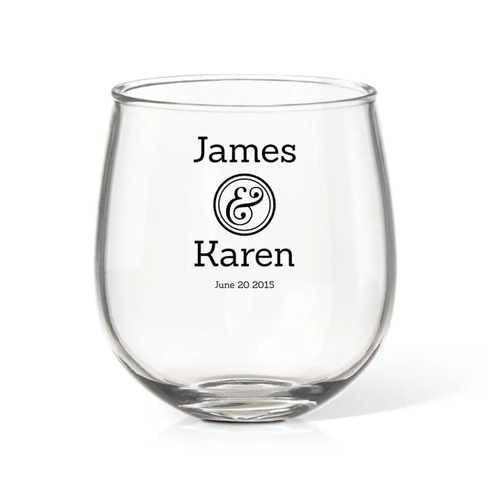 Couple Coloured Stemless Wine Glass