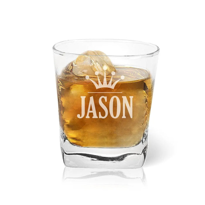 Crown Engraved Tumbler Glass