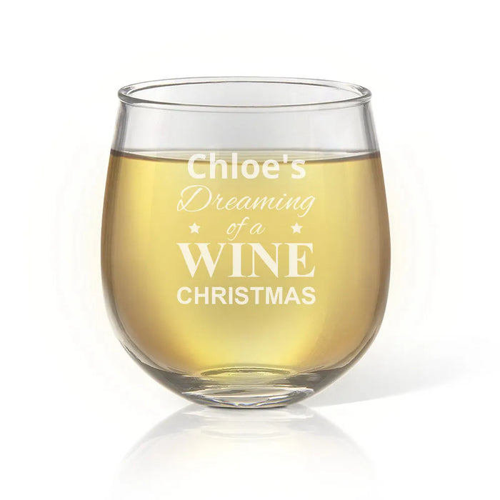 Dreaming Engraved Stemless Wine Glass