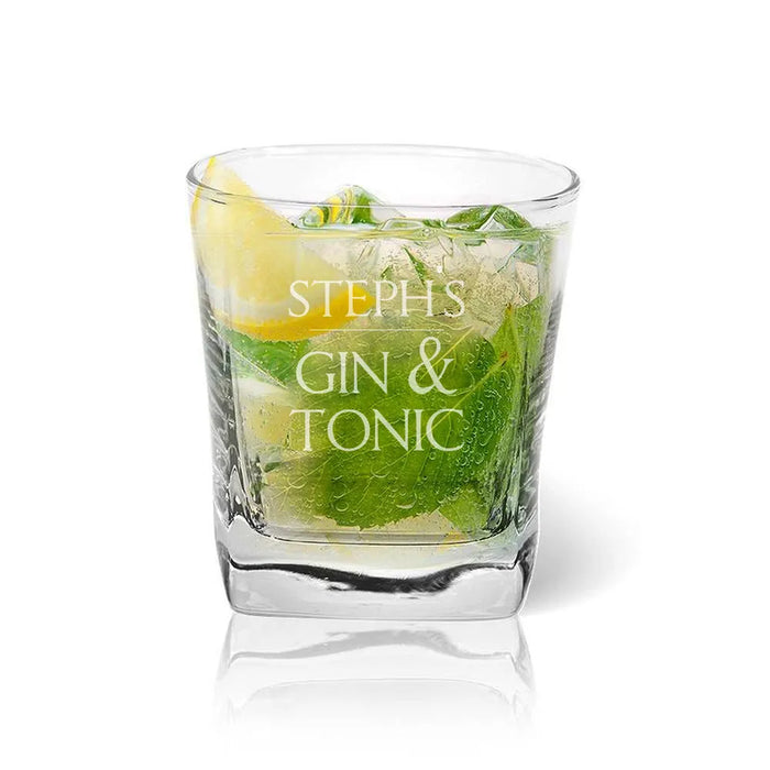 Gin Engraved Tumbler Glass