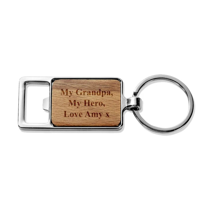 Grandpa Engraved Rectangle Metal Keyring