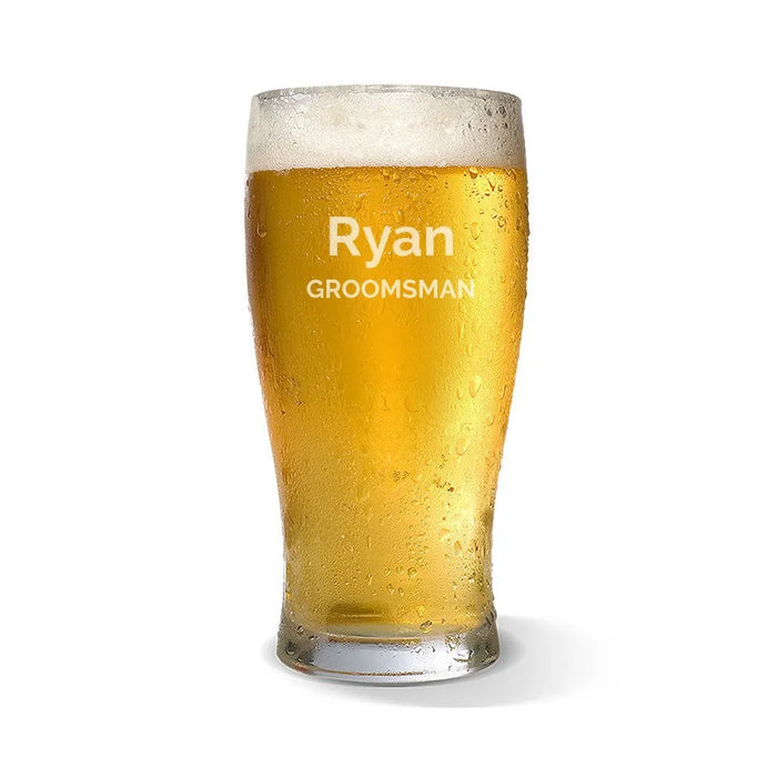 Groomsman Engraved Standard Beer Glass