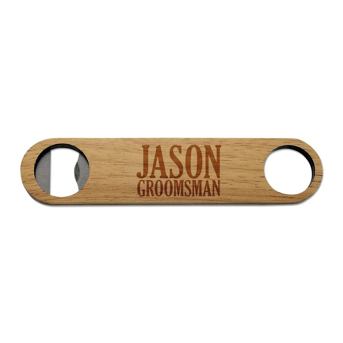 Groomsman Engraved Wooden Bottle Opener