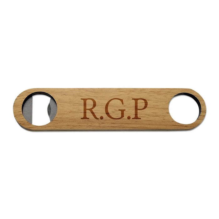 Initials Engraved Wooden Bottle Opener