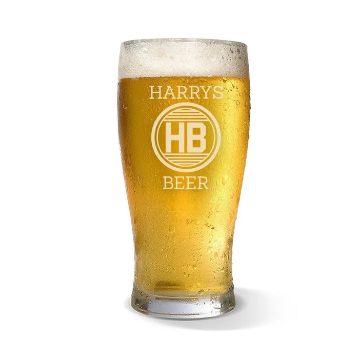 Monogram Engraved Standard Beer Glass