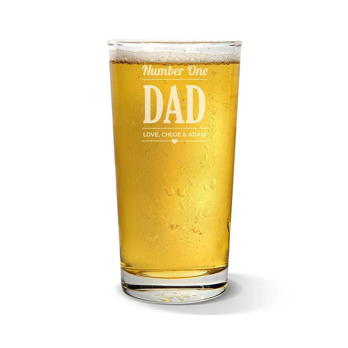 Number 1 Dad Engraved Pint Glass