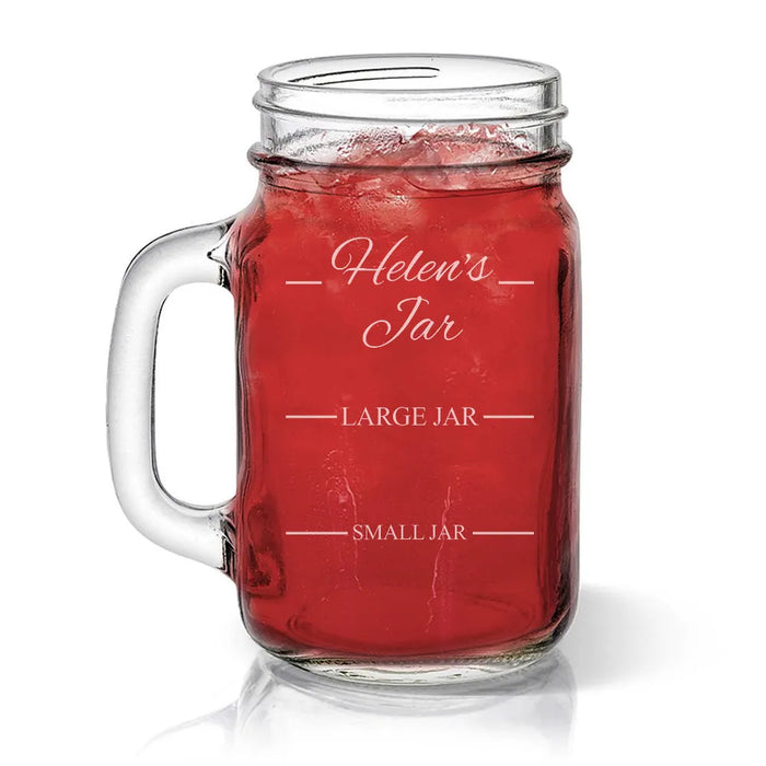 Person's Engraved Mason Jars