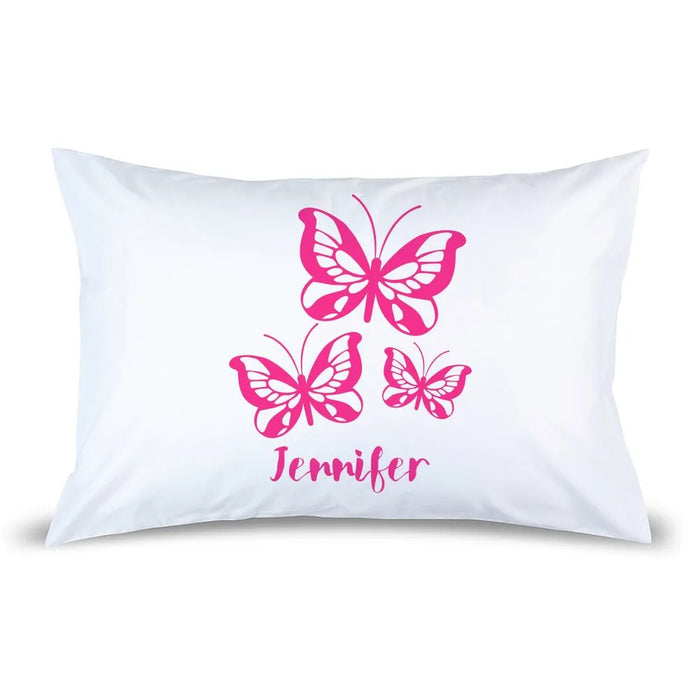 Pink Butterflies Pillow Case