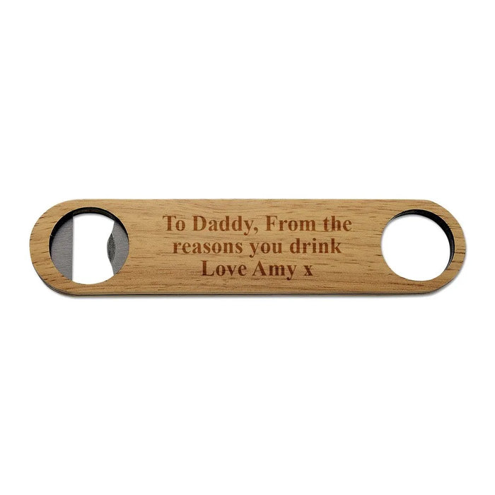 Reasons Engraved Wooden Bottle Opener