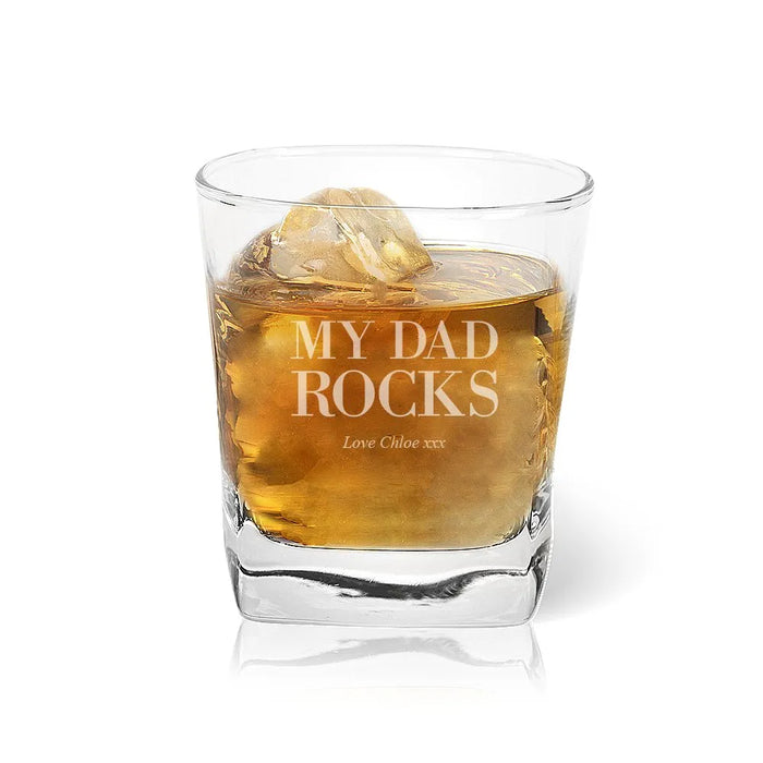 Rocks Engraved Tumbler Glass