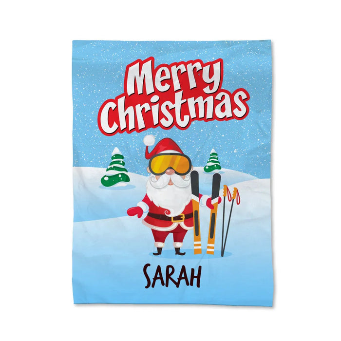 Santa Skiing Blanket