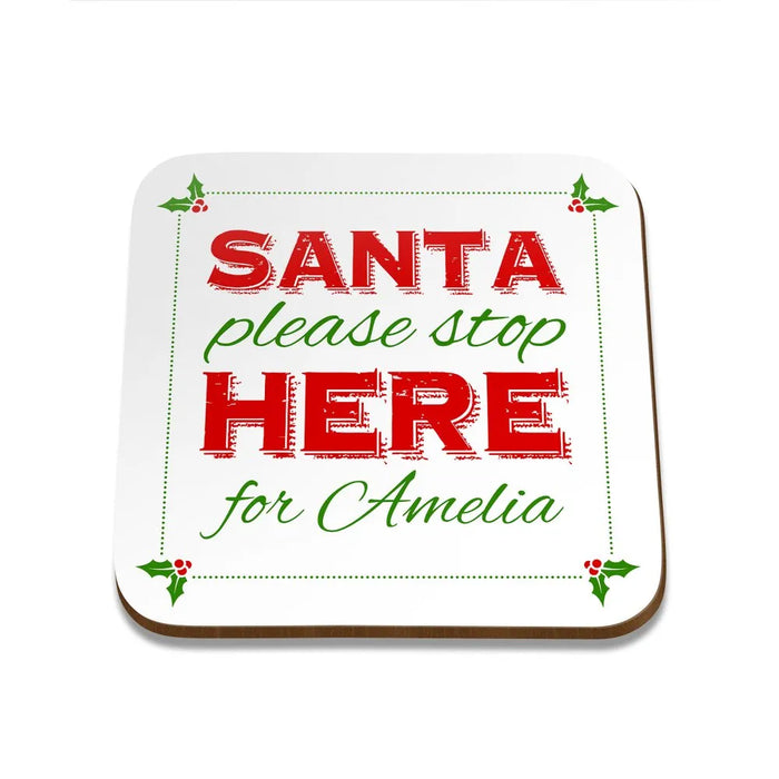 Santa Stop Square Coaster