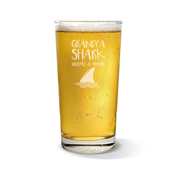 Shark Engraved Pint Glass