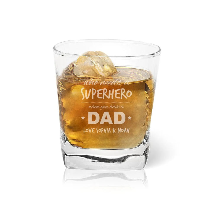 Superhero Engraved Tumbler Glass