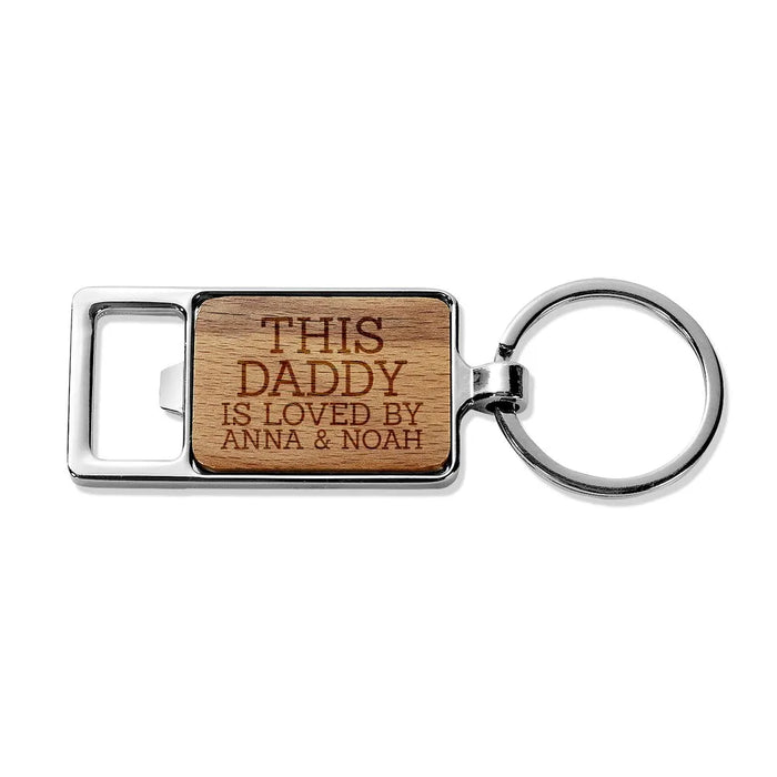 This Daddy Engraved Rectangle Metal Keyring