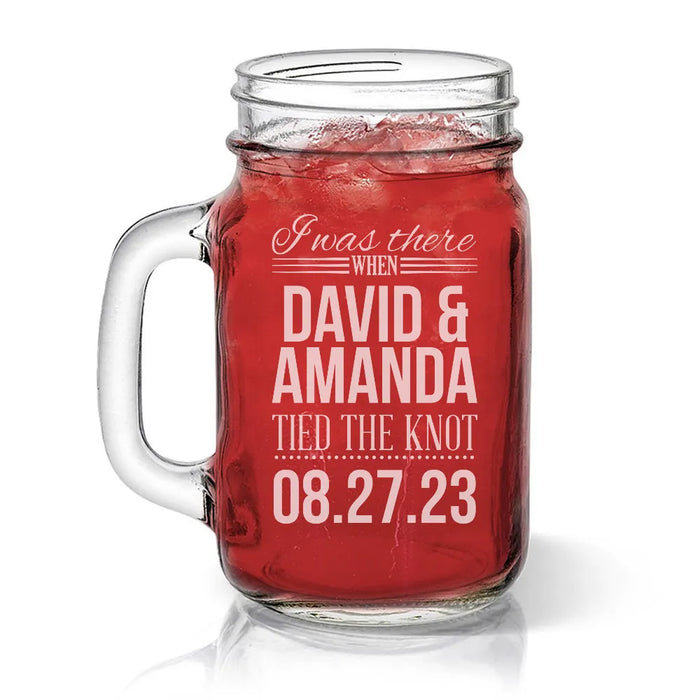 Tied the Knot Engraved Mason Jars