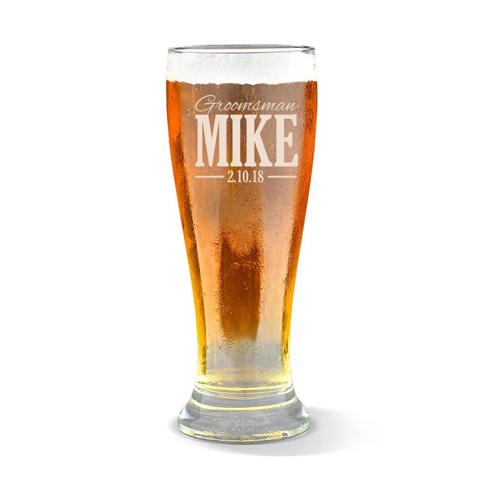 Wedding Engraved Premium Beer Glass