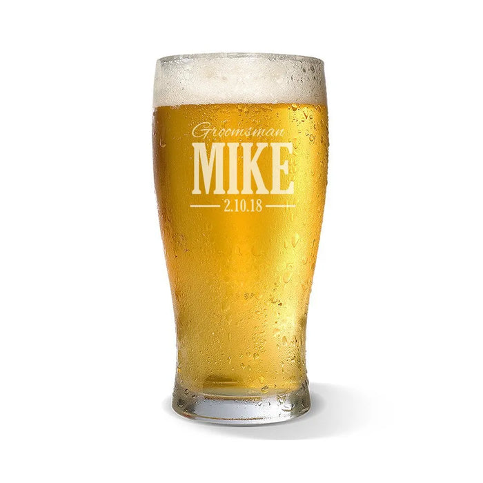 Wedding Engraved Standard Beer Glass