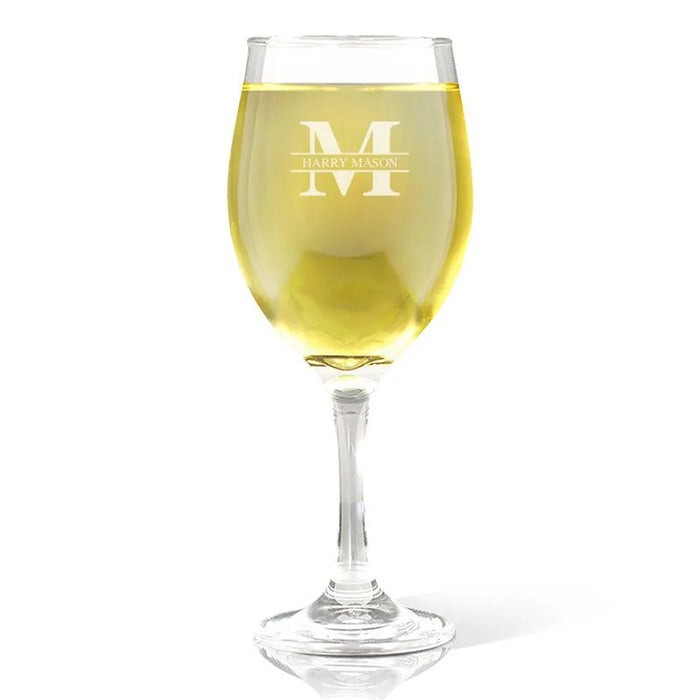 Monogram Engraved Wine Glass