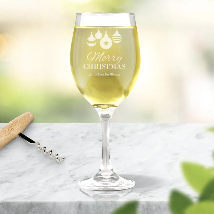 Bauble Engraved Wine Glass