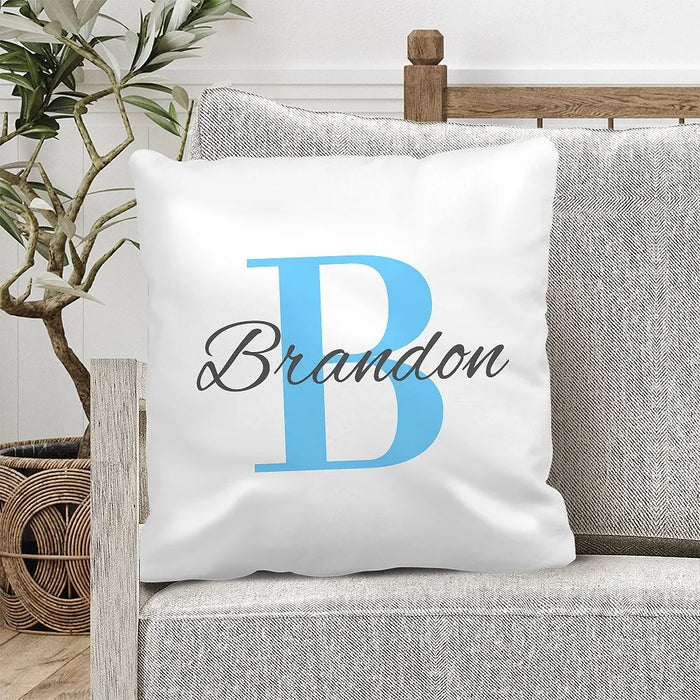 Blue Monogram Classic Cushion Cover