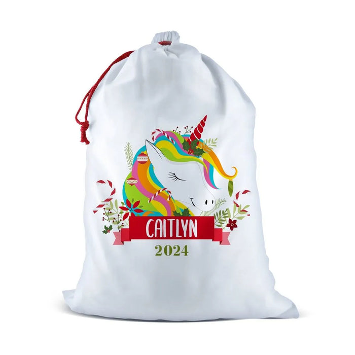 Colourful Unicorn Santa Sack