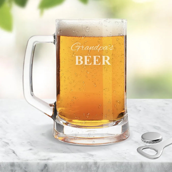 Grandpa's Glass Beer Mug