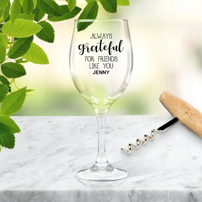 Grateful Coloured Wine Glass