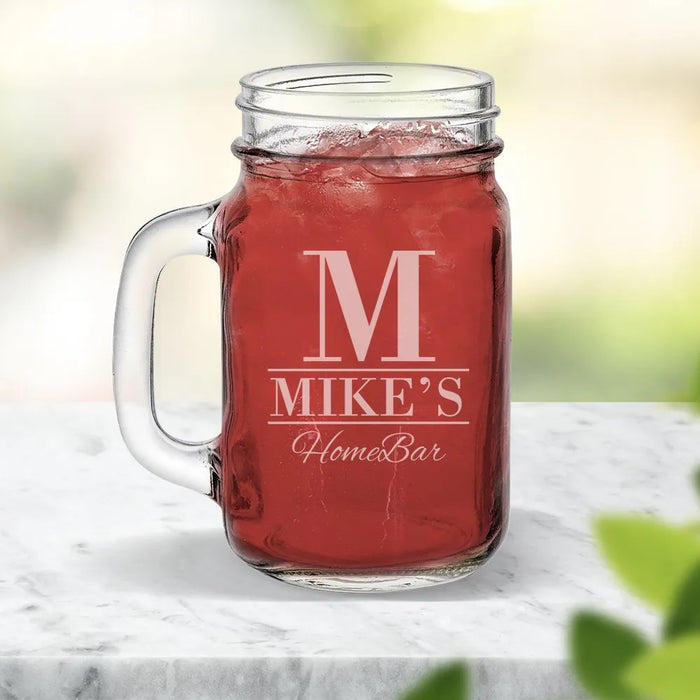 Home Bar Engraved Mason Jars