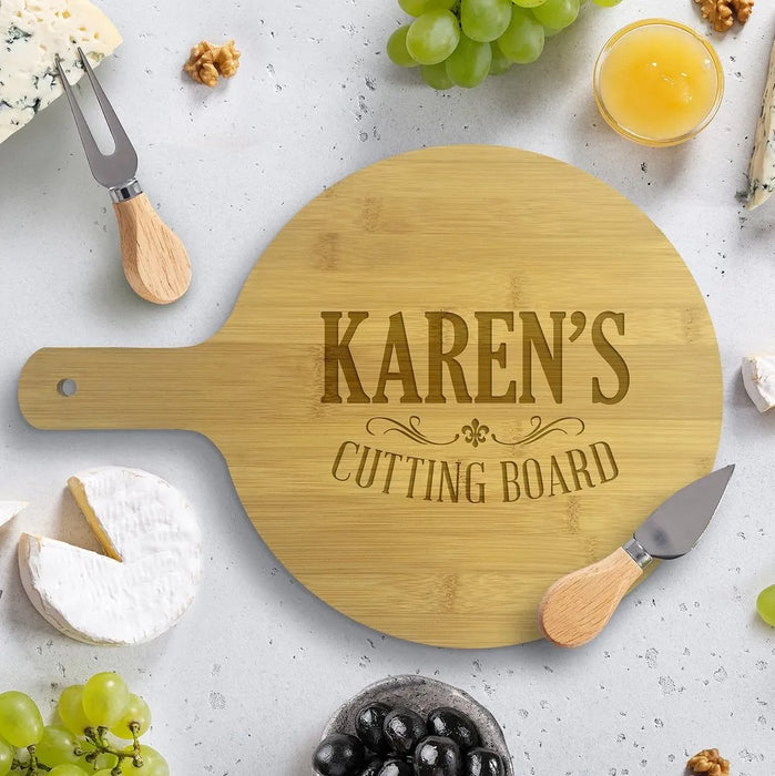 Karen's Cutting Round Bamboo Serving Board