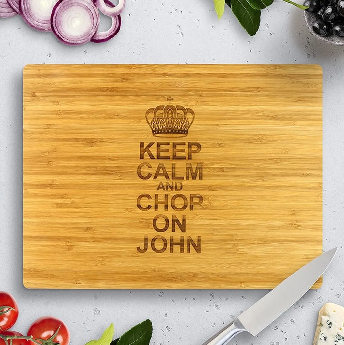 Keep Calm Bamboo Cutting Board