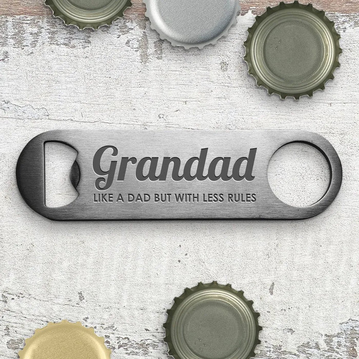 Less Rules Engraved Metal Bottle Opener