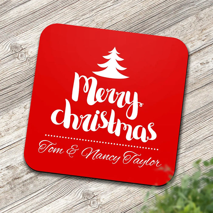 Merry Christmas Square Coaster