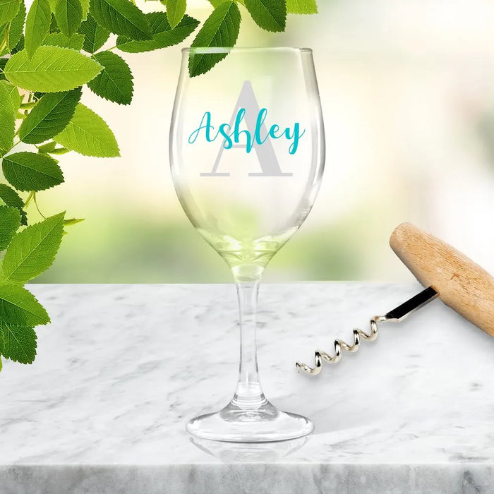 Monogram Coloured Wine Glass