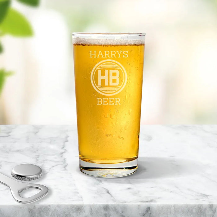 Monogram Engraved Pint Glass