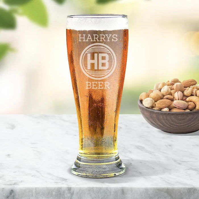 Monogram Engraved Premium Beer Glass