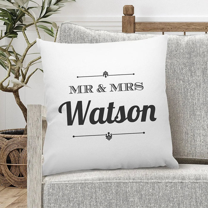 Mr & Mrs Premium Cushion Cover