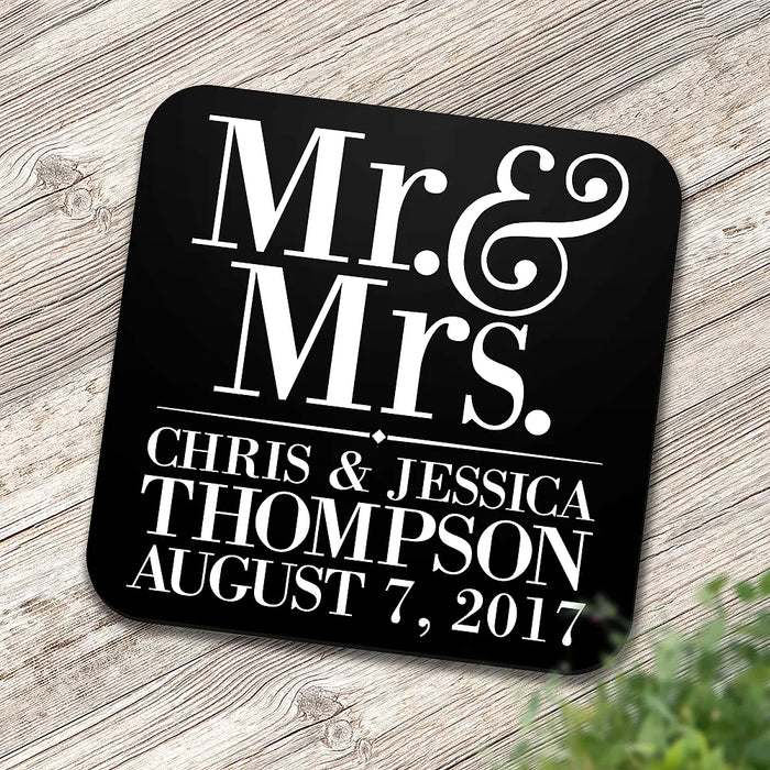 Mr & Mrs Square Coaster