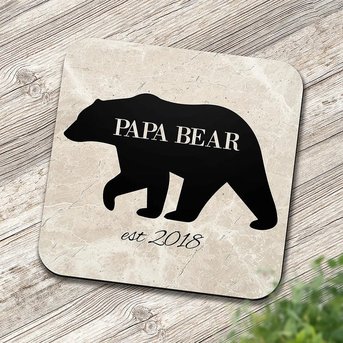 Papa Bear Square Coaster